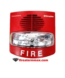 [49AV-WRF] TrueAlert ES Addressable A/Vs , Wall Mount Multi-Candela Horn/StrobeRed with White Lettering - Simplex